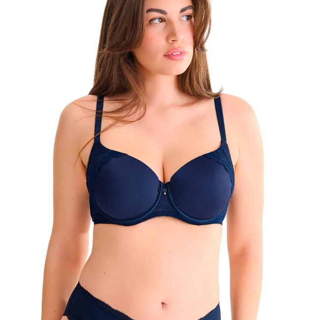 Soutien-gorge préformé EVELYN F à H bleu <span itemprop=