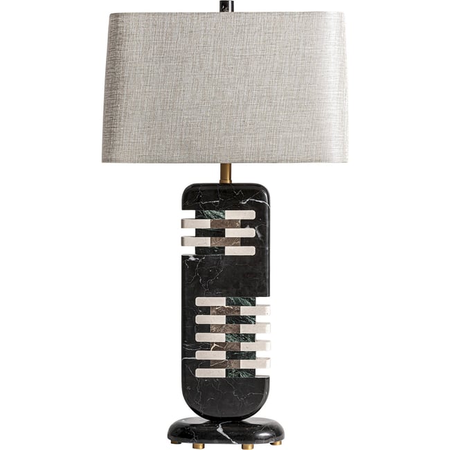 Lampe de salon Art déco en marbre veiné Couleur marbre noir veinage naturel <span itemprop=