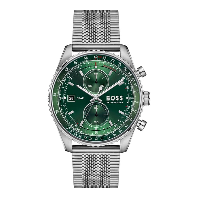 Montre Analogique  SKYTRAVELLER argenté vert argenté <span itemprop=