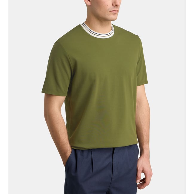 T-shirt sibbing en coton vert foncé <span itemprop=