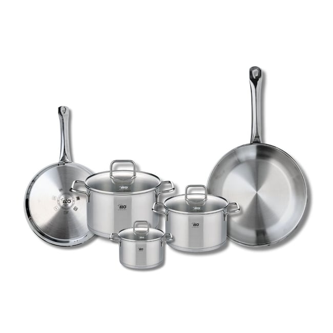 Batterie 2 poêles 24/28cm + 3 faitouts 12/16/20cm PROFI CITRIN gris <span itemprop=