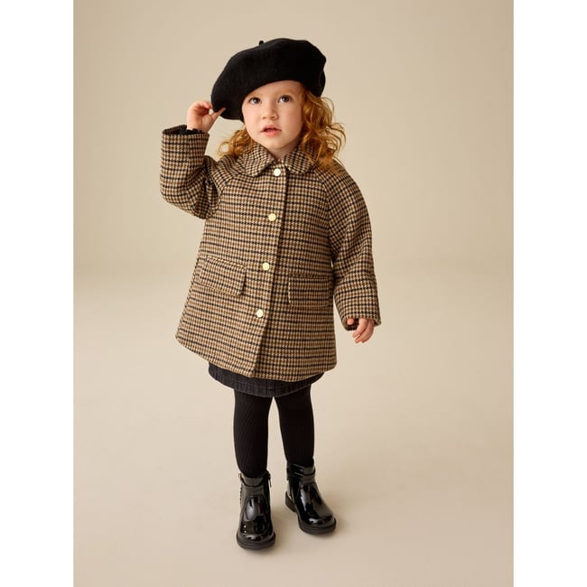 Manteau à carreaux emblématiques marron <span itemprop=