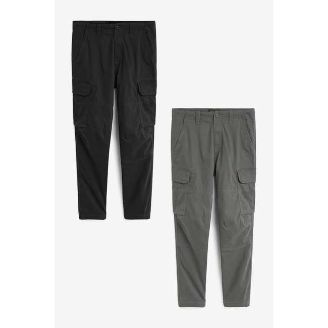 Pantalons cargo slim stretch, lot de 2 - NEXT