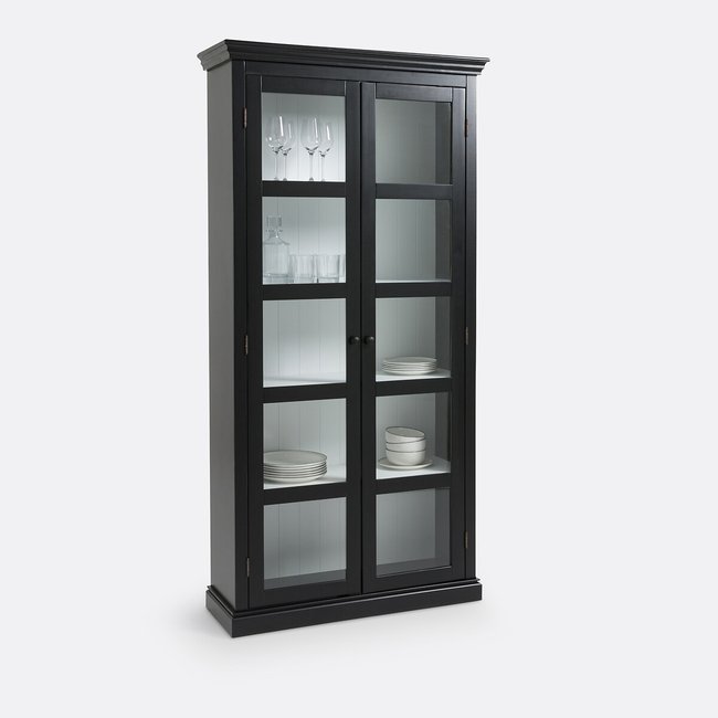 Vitrine Takk, H. 200 cm schwarz <span itemprop=