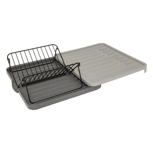 égouttoir à Vaisselle Extensible Gris Avec Rack Couleur gris <span itemprop=