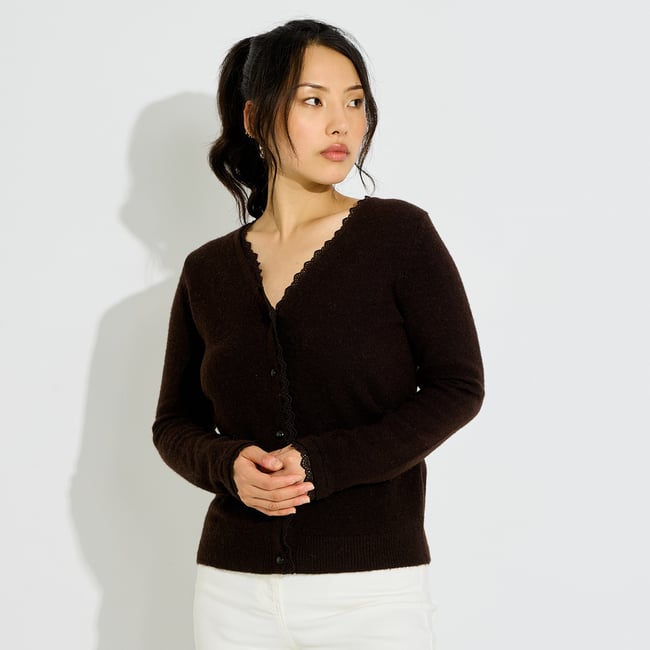 Gilet dentelle col V - GRAIN DE MALICE