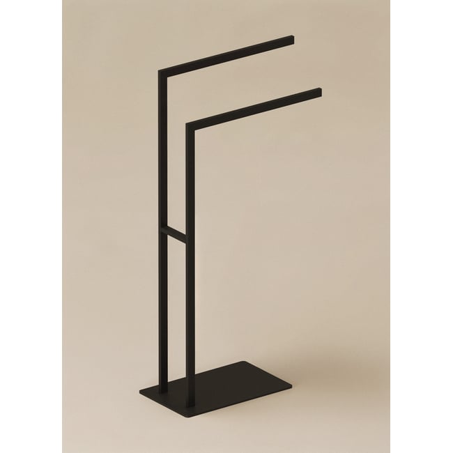 Porte Serviette Double au sol  ESSENTIALS Couleur noir mat <span itemprop=