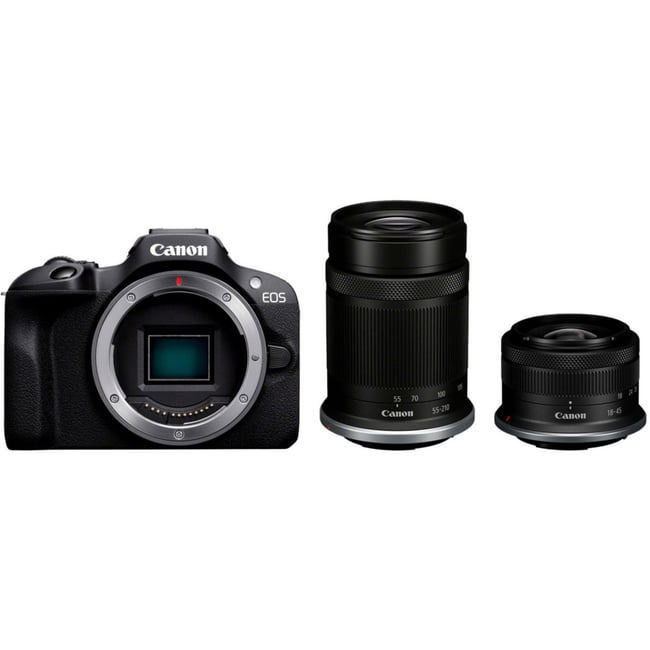 Appareil photo Hybride EOS R100+RF-S 18-45 IS STM+RF-S 55-210mm - CANON