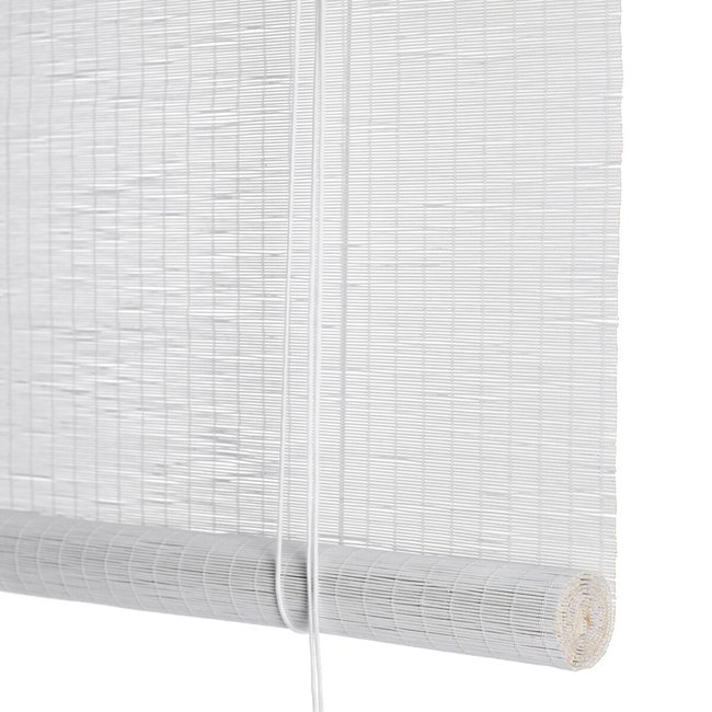 Estore de rolo fino em Bambu branco, Interelife branco <span itemprop=