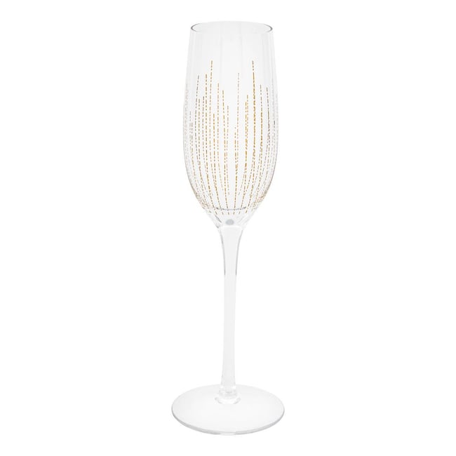 Lot de 4 flûtes à champagne en verre LUNIS Couleur doré <span itemprop=