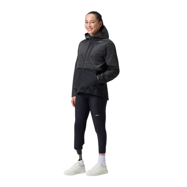 Veste bicolore, légère et extensible à capuche PRO noir <span itemprop=