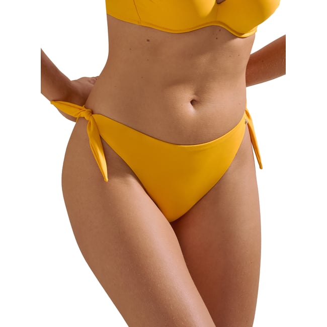 Bas maillot slip de bain à nouettes Palma jaune <span itemprop=