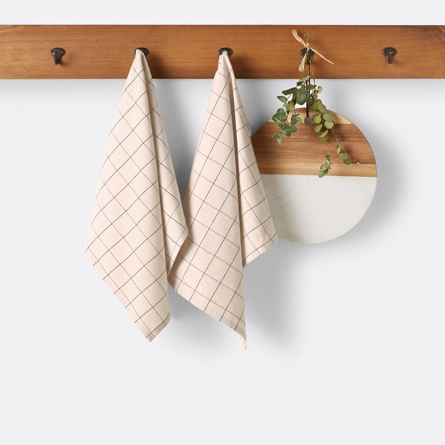 Lote de 2 paños de cocina tejido teñido algodón/lino, Tissala - LA REDOUTE INTERIEURS