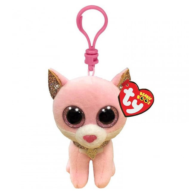 Fiona Porte clef chat rose <span itemprop=