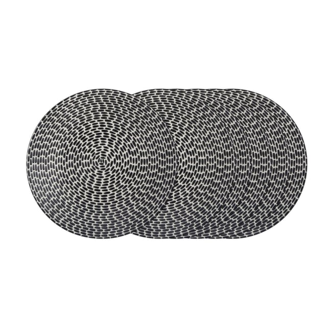 Assiette plate Patio 27 cm (lot de 6) - PATIO Couleur noir <span itemprop=