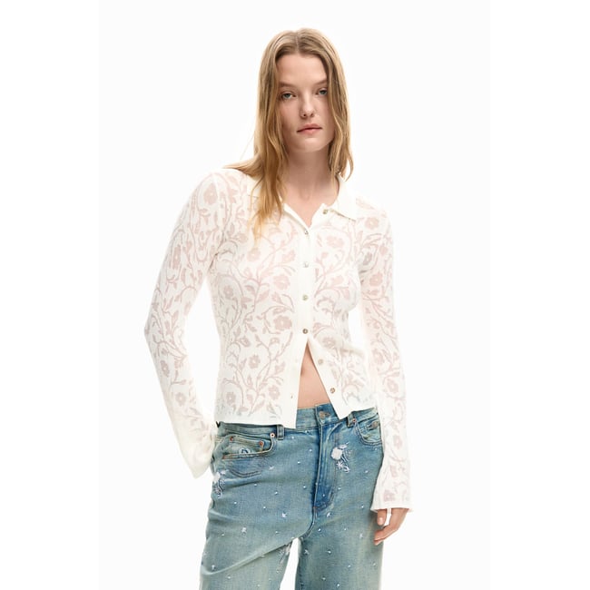 T-shirt moulant à fleurs - DESIGUAL