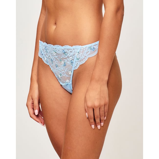 Tanga en dentelle et broderie florale LACEDITSIZ - UNDIZ