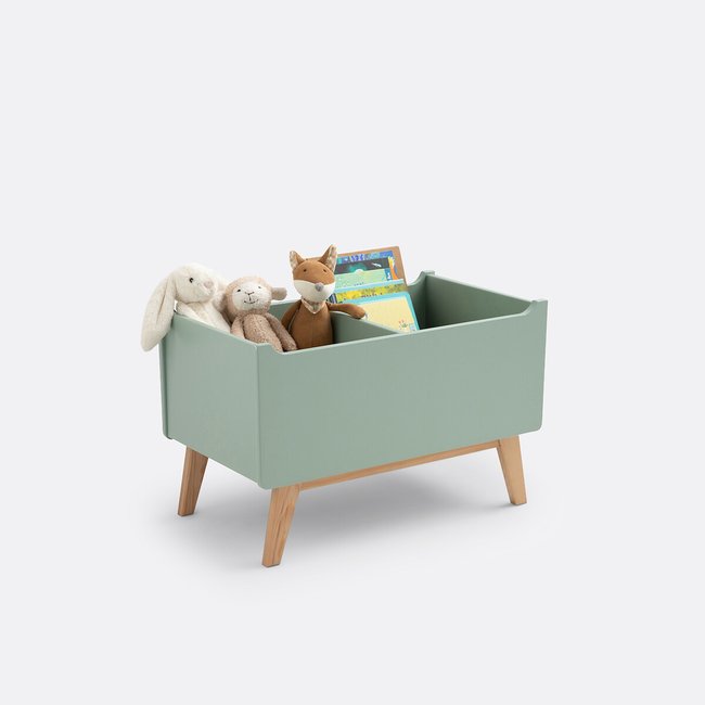 Caixa para brinquedos, Willox verde-acinzentado <span itemprop=