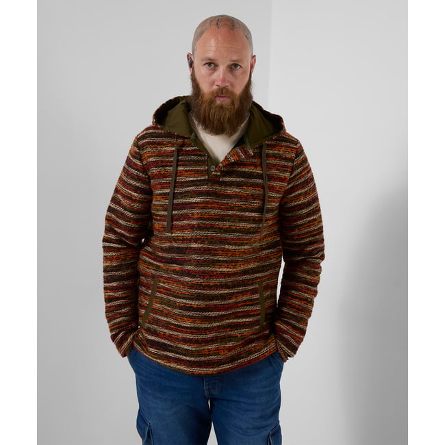 Fabuleux Sweat à Capuche à Rayures Flash orange <span itemprop=