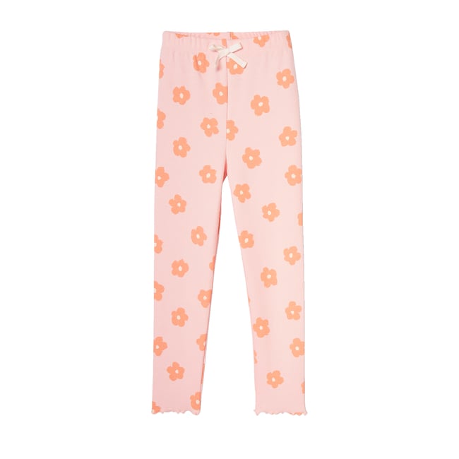 Legging imprimé en maille côtelée rose pâle <span itemprop=