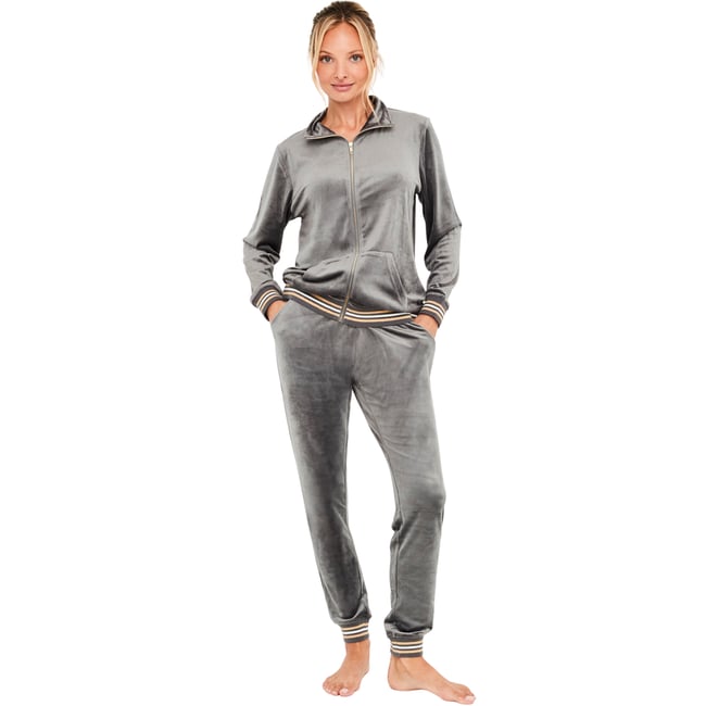 Pyjama pantalon veste zippée Velvet Glow - SELMARK