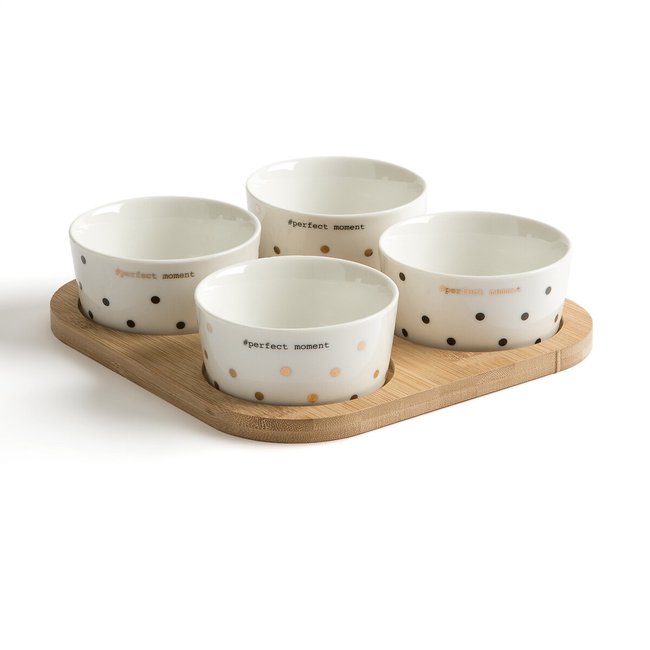Kubler Spotted Porcelain Apéritif Set, polka dot print, LA REDOUTE INTERIEURS