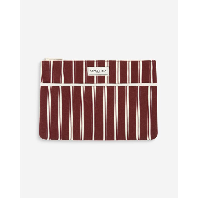 Pochette d'ordinateur en toile rayée cherry Alina cherry <span itemprop=