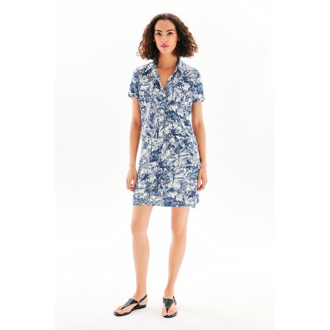 Robe courte en lin LAUREEN blanc <span itemprop=