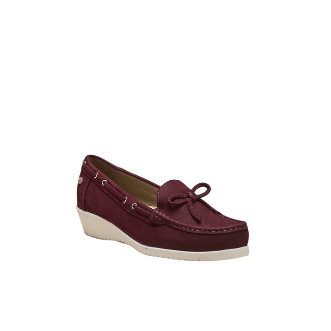 Mocassins esprit bateau femme vieux rose <span itemprop=