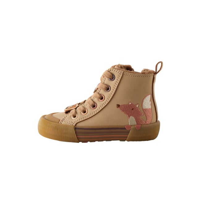 Baskets montantes avec zip renard brun <span itemprop=
