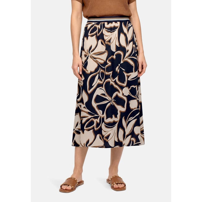 Jupe à enfiler à taille élastique dark blue/brown <span itemprop=