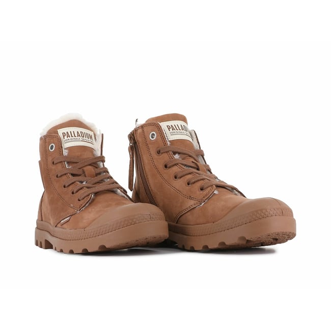 Bottines Pampa Hi Zip Wool fourrées en cuir  - PALLADIUM