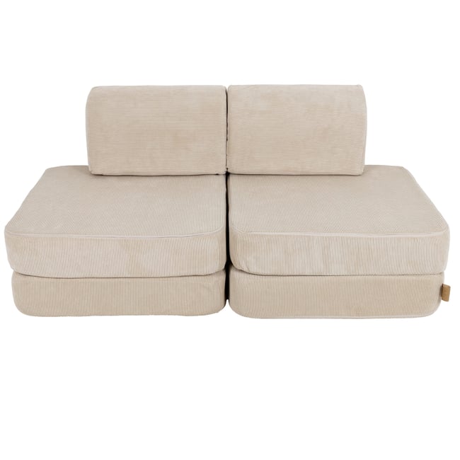 Lounge Pug - Canapé Pouf Géant 2 places - Côtelé Gris Ardoise