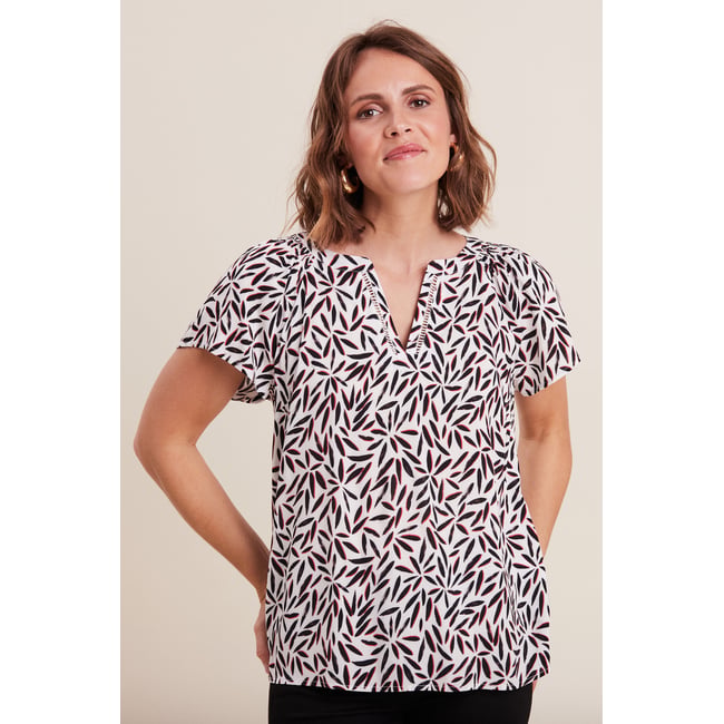 Blouse manches courtes beige <span itemprop=