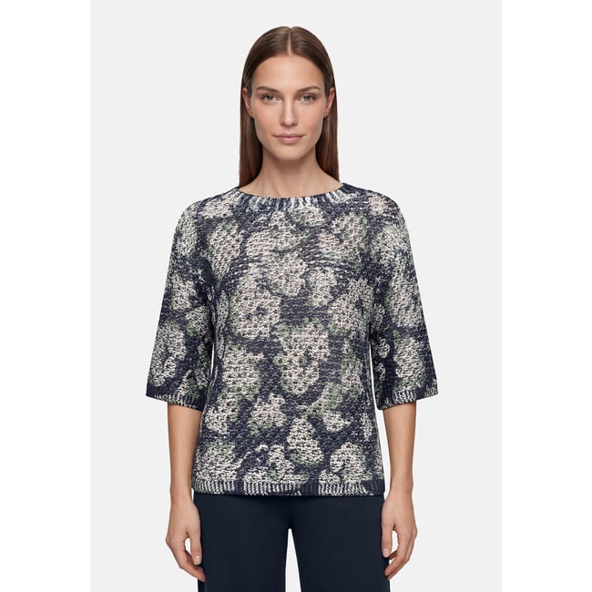 Pull-over en maille à imprimé dark blue/beige <span itemprop=