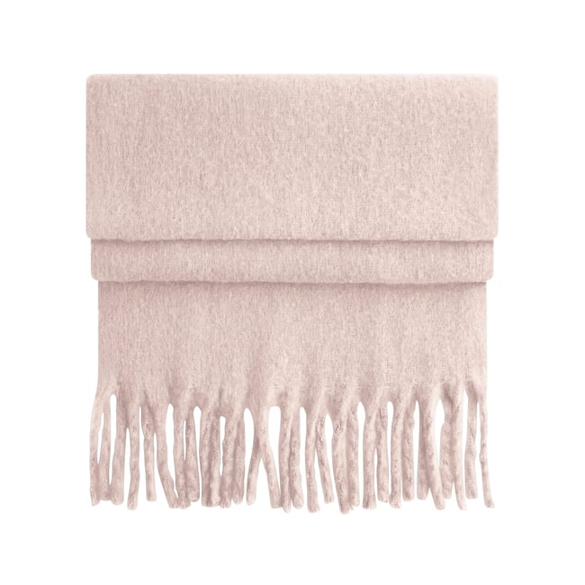 Écharpe motif/style duveteux rose clair <span itemprop=
