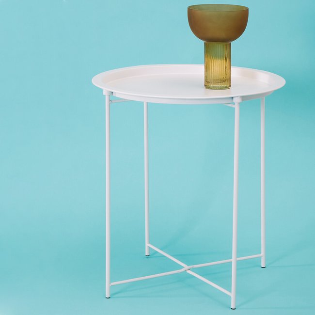 Jett Industrial Metal Round Tray Side Table - SO'HOME