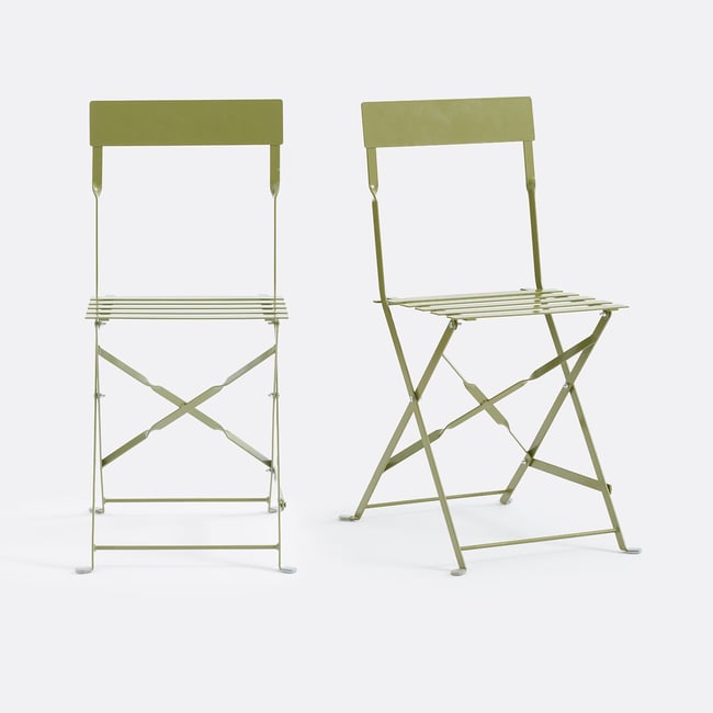 Lot de 2 chaises pliantes métal fer, Ozevan - LA REDOUTE INTERIEURS
