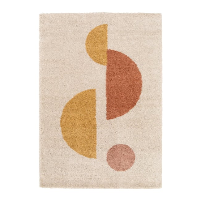 Tapis shaggy épais et confortable MOON Couleur terracotta <span itemprop=