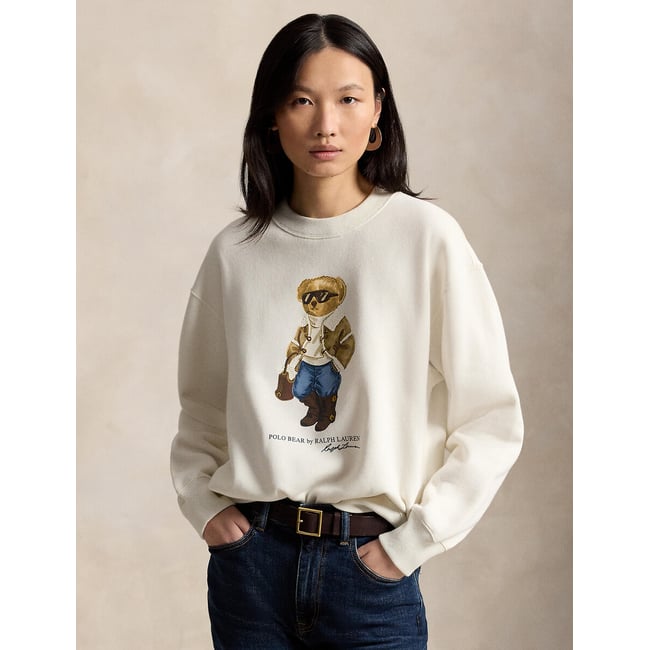 Sweat col rond, POLO BEAR crème <span itemprop=