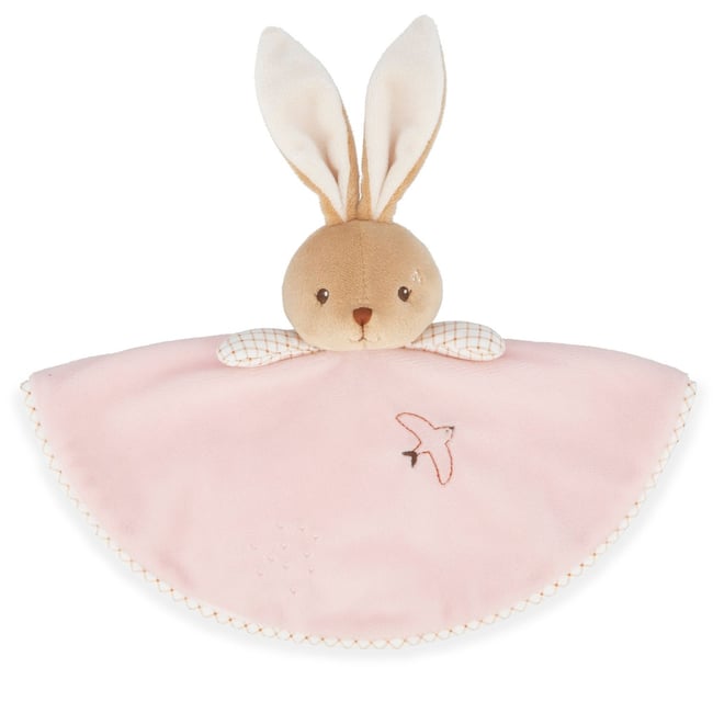 Doudou plat rose, beige, blanc <span itemprop=