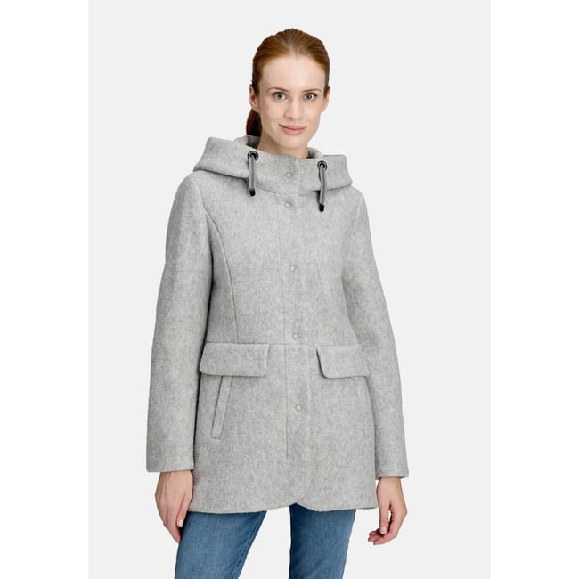 Veste d'hiver à capuche gris clair <span itemprop=