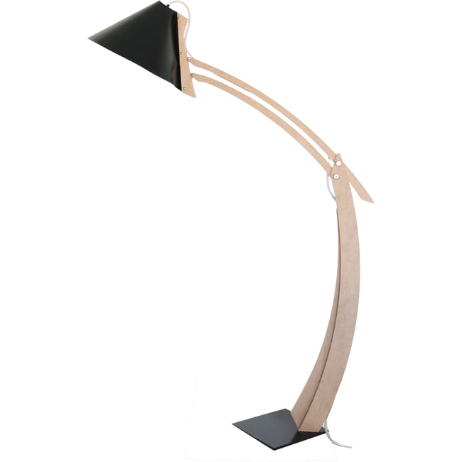 Lampadaire réglable cuir noir - SILENCE Couleur v002237 <span itemprop=