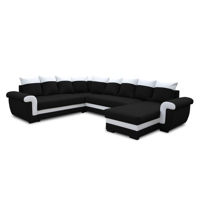 Canapé d'Angle Convertible en Simili/Tissu 7 places - HENRY - LISA DESIGN