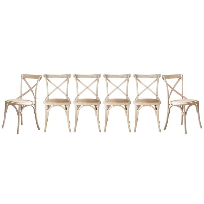 Lot de 6 chaises en bois massif et cannage L61 cm - BISTROT - SIGNATURE