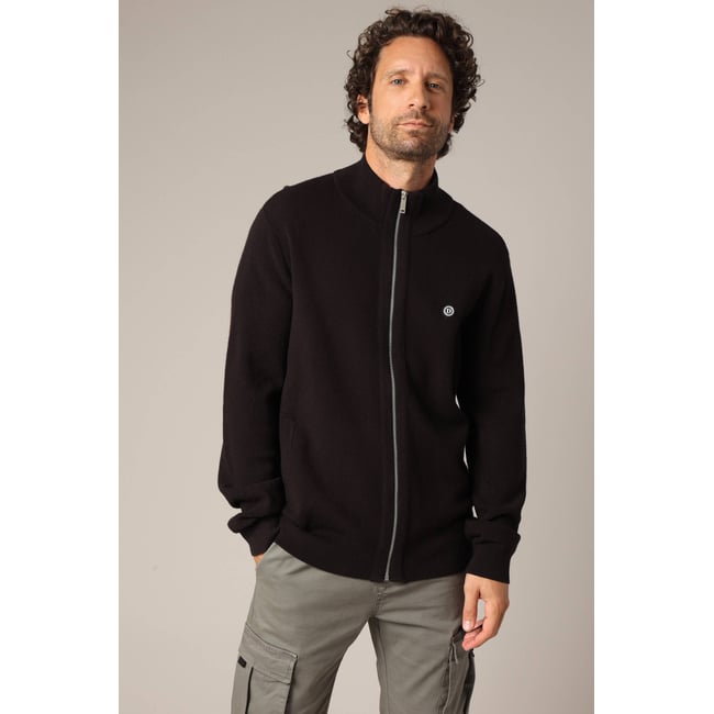 Gilet zippé pour homme casual à col montant
 NOWEO black <span itemprop=