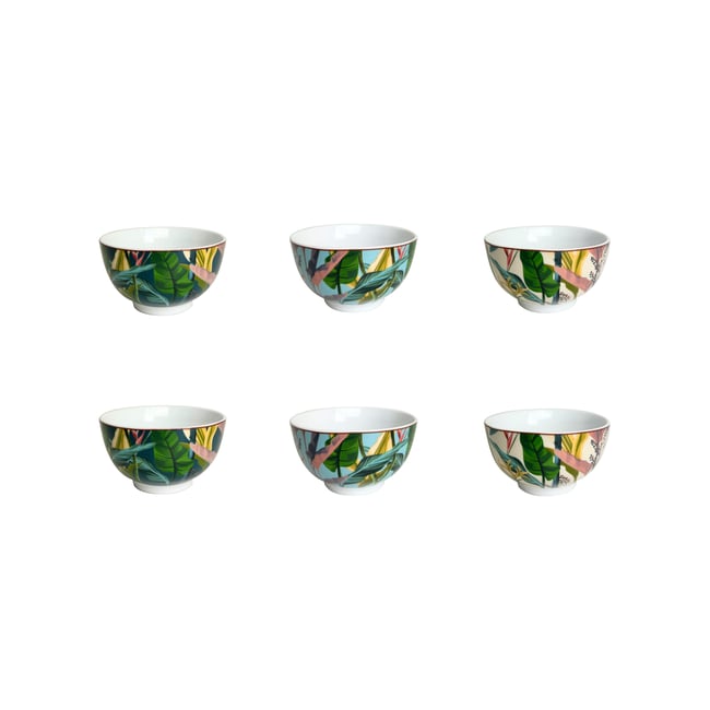 Lot de 6 petits bols, BORNEO Couleur beige <span itemprop=