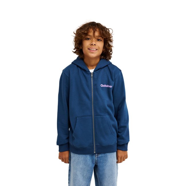 Sweat capuche zippé GRAPHIC bleu dark denim <span itemprop=