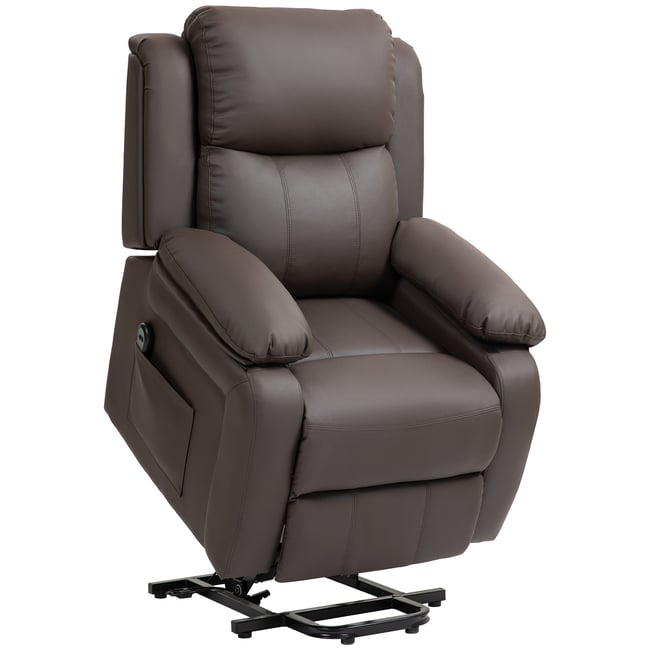 Fauteuil releveur électrique PU Marron Couleur marron foncé <span itemprop=