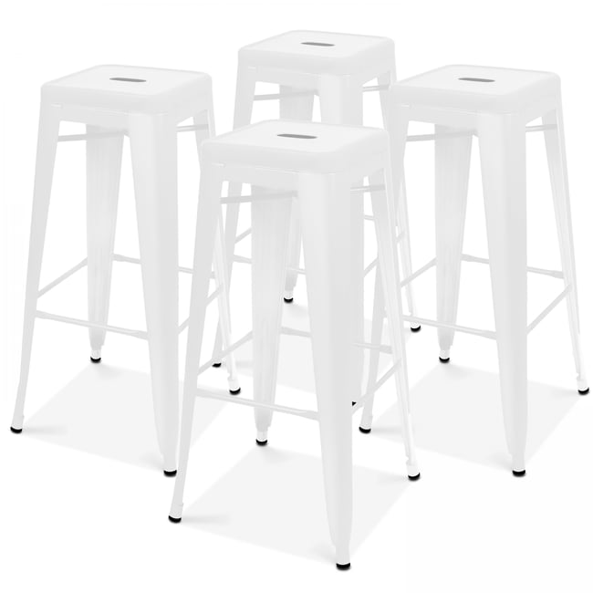 Tabourets de bar en métal mat — Lot de 4, INDUS - OVIALA